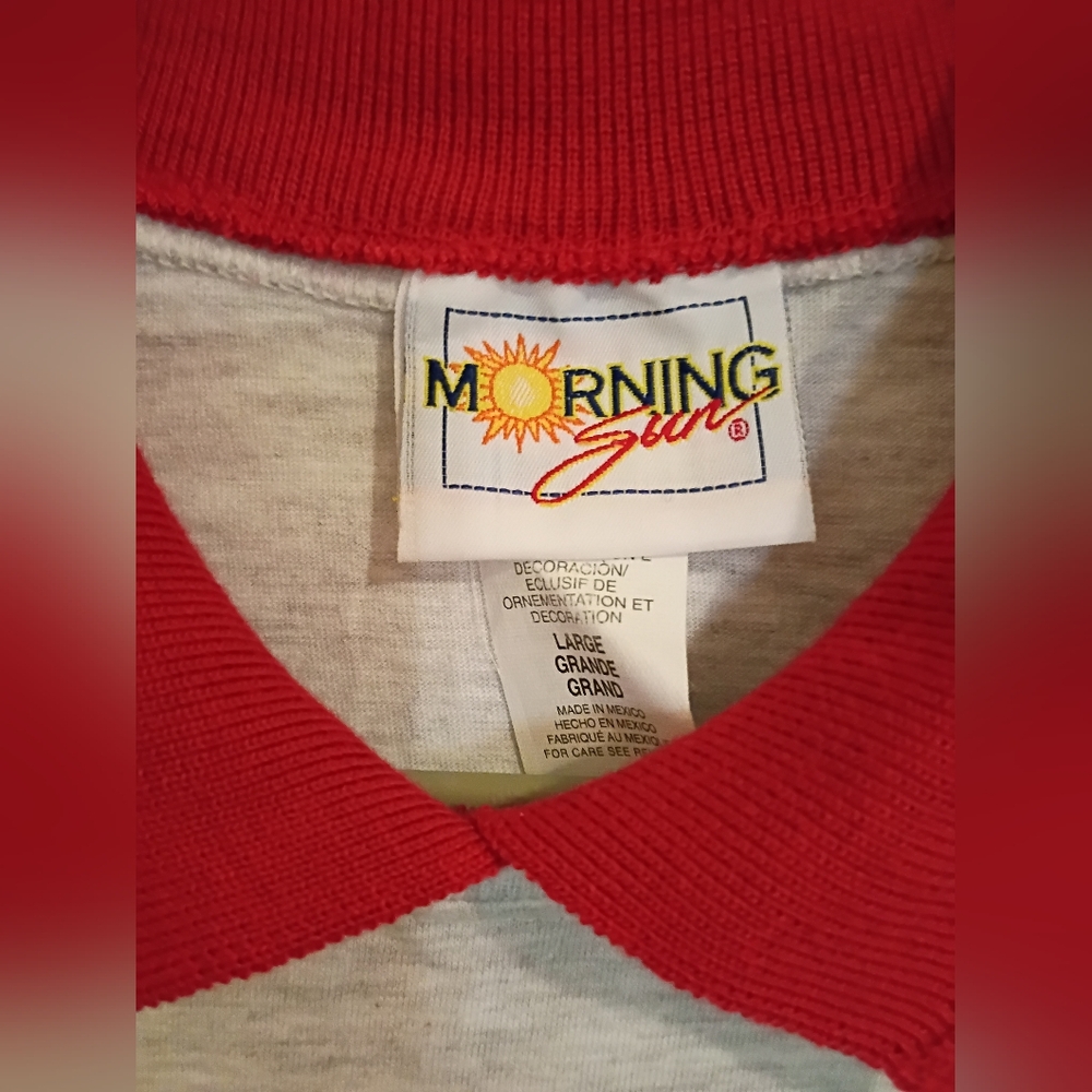 VTG Morning Sun Women's Colorful Bowling Pin Graphic Tee Sz L - Picture 2 of 6